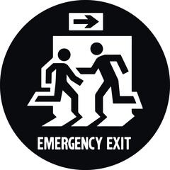 Emergency Exit Icon Black Filled Silhouette Vector On Isolated White Background