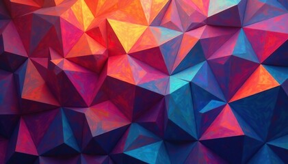 Obraz premium Intricate tessellation of geometric shapes in vibrant hues, angles, texture, wallpaper