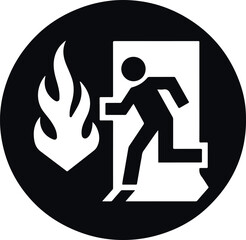Emergency Exit Icon Black Filled Silhouette Vector On Isolated White Background