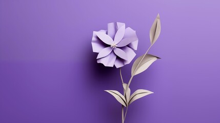 One Violet bloom depicted in an origami paper