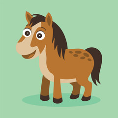 A brown horse hand drawn cartoon vector icon illustration cartoon concept