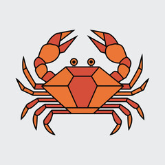 a cute Cangrejo hand drawn vector art illustration