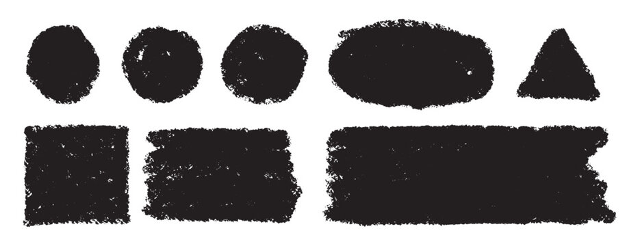 hand drawn brushstroke text boxes. thick vector lines. Rough grunge rectangle, circle, square paint texture. Sketch ink rectangle textbox