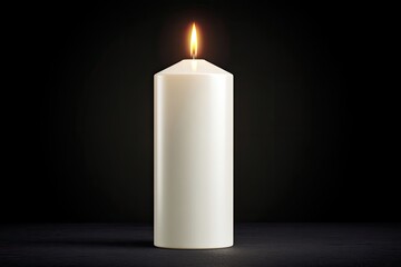 Single white candle flame