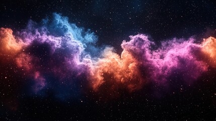 Fototapeta premium Colorful Nebula in Cosmic Space with Stars and Galactic Clouds