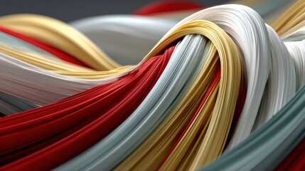 Abstract colorful ribbons flowing