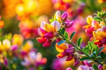 Fototapeta premium Bicolor Lespedeza Flowers Closeup Nature Photography