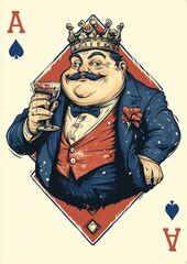 King of Diamonds Playing Card Illustration