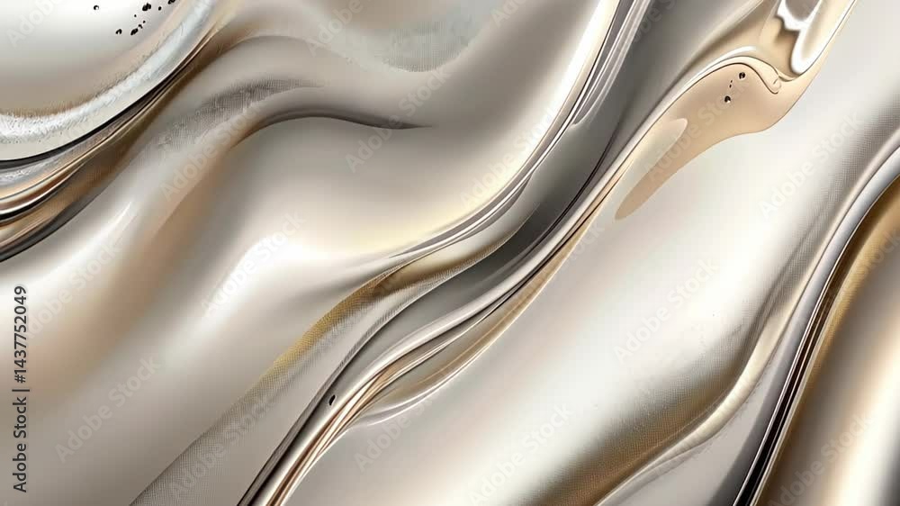 Poster fluid metallic waves create a mesmerizing dance of light and shadow in an artistic display of textur