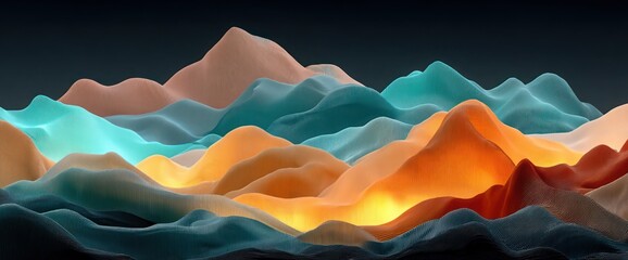 Abstract mountain range with vibrant colors