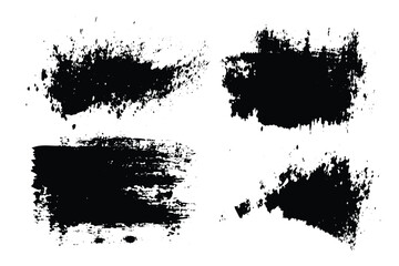 Obraz premium Grunge Halftone Brush Strokes Set – Black and White Abstract Texture Pack