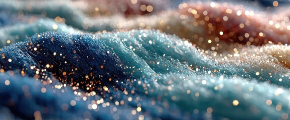 Abstract texture of shimmering, colorful, textured material