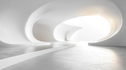 White futuristic corridor, light, architecture, interior, design, abstract, modern,  building, background, website