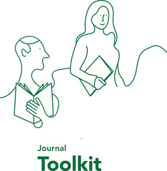 Line drawing of journal toolkit