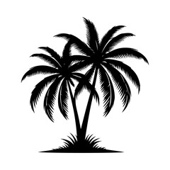 Fototapeta premium palm tree silhouette vector style