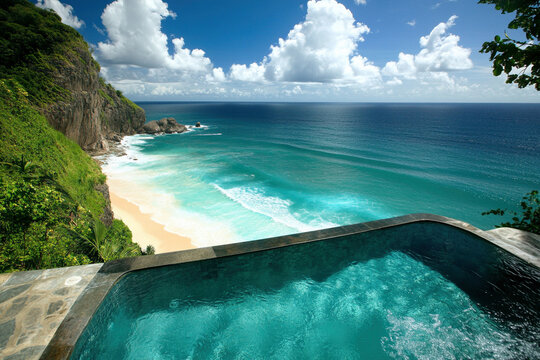 tropical island with blue sky