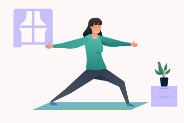 woman doing yoga