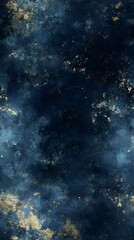 Fototapeta premium Deep blue abstract background with golden speckles.