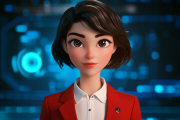 3D beautiful businesswoman ai generative.