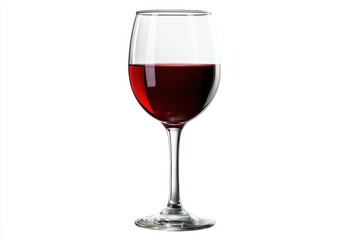 A close-up of a refined red wine glass with elegant stemware on a dining table. Perfect for wine tasting, with vibrant color and clarity, ideal for an intimate celebration or luxury event.