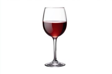 A close-up of a refined red wine glass with elegant stemware on a dining table. Perfect for wine tasting, with vibrant color and clarity, ideal for an intimate celebration or luxury event.