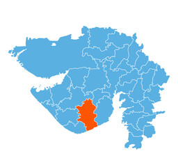 Amreli District map Gujarat state of India