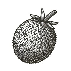 Salak Snake Fruit minimalist black and white silhouette drawing vector illustration