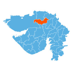 Patan District map Guaraj state of India