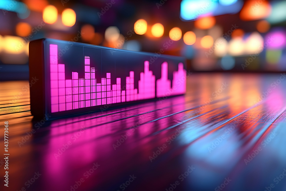 Poster modern pink equalizer display technology graphic visualizer
