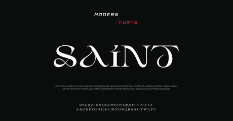 Saint Minimal luxury font alphabet logo. Typography beauty fashion elegant minimalist serif italic fonts decorative wedding vintage retro logos. vector illustration