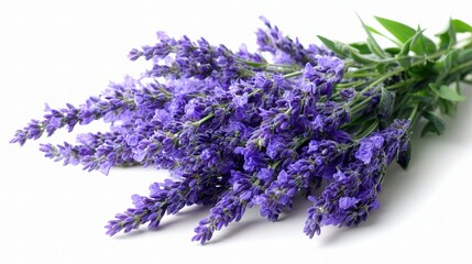 Diagonal Arrangement of Blooming Lavender Sprigs in a Bouquet