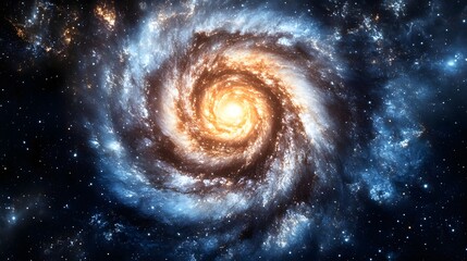 Obraz premium Stunning Digital Illustration of a Spiral Galaxy in Vibrant Colors