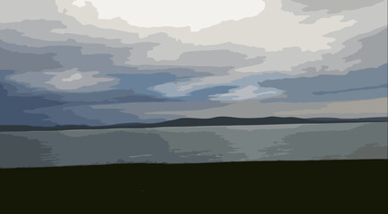 Cloudy day at the lake