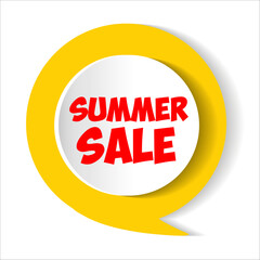 Yellow summer sale icon. Vector Illustration