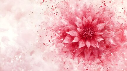 Stunning Pink Watercolor Illustration with Vibrant Floral Design