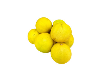 Pile of yellow lemons cut out 