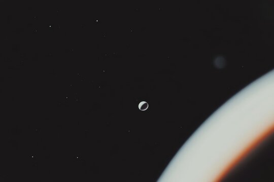 宇宙の美しい風景、惑星と星々が広がる神秘的な夜空