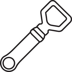 bottle opener line art, black outline, vector and illustration, coloring book page line art drawing