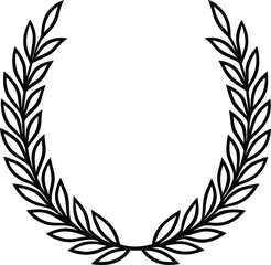 Simple laurel wreath vector for celebration victory and honor designs.