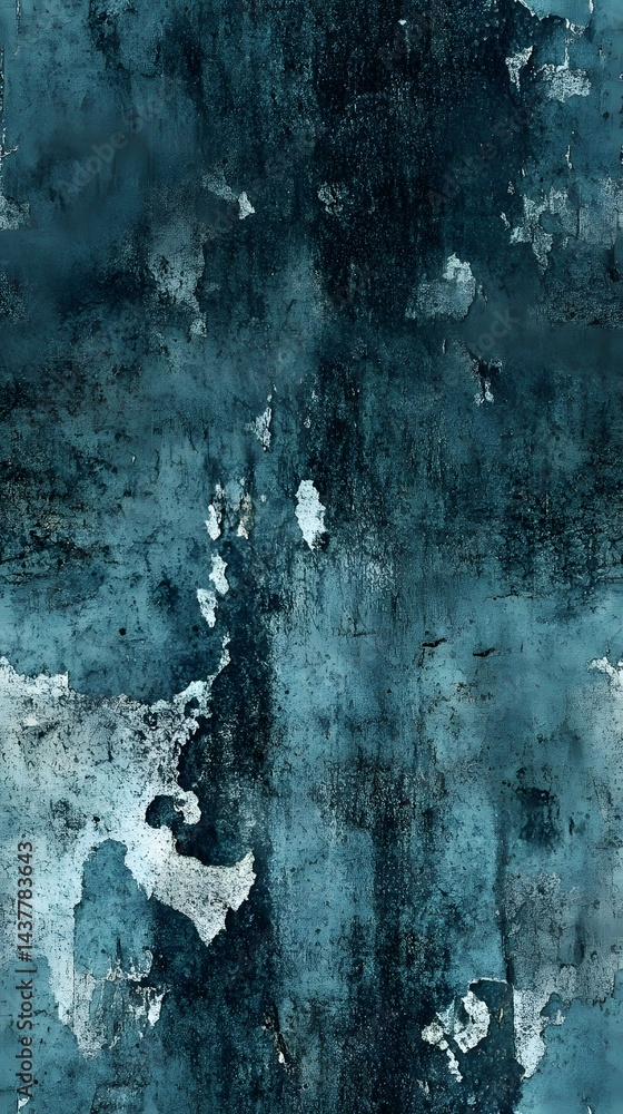 Poster deep teal textured surface with distressed patterns.