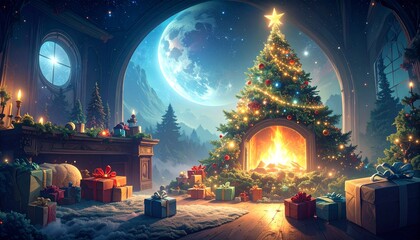 Obraz premium christmas lights background