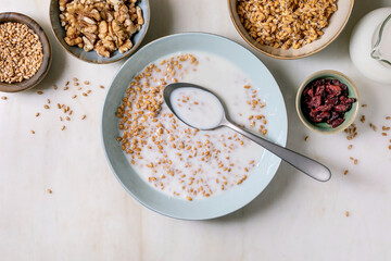 Healthy Breakfast Bowl With sprouted wheat