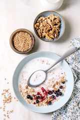 Healthy Breakfast Bowl with sprouted wheat