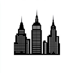 Obraz premium Cityscape Skyline, Urban Buildings, Daytime, Minimalist Illustration
