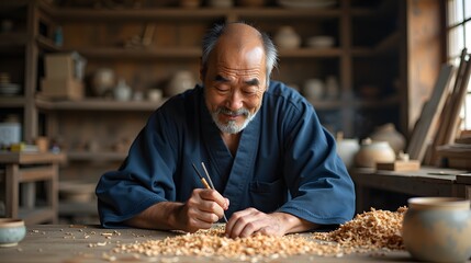 伝道職人の日本人男性ポートレート