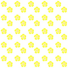 Seamless pattern of yellow flower watercolor on white background