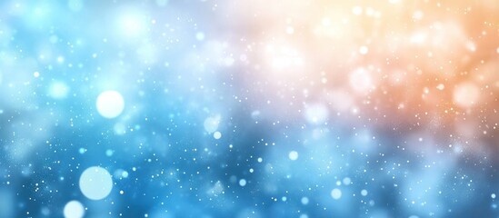 Fototapeta premium Blue-orange bokeh winter background