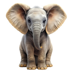 Adorable Baby Elephant Photo Cute Elephant Calf Image isolated on transparent background