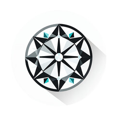 Obraz premium Geometric-Star_Design_Abstract_Circular_Pattern