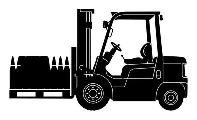 forklift carrying missiles silhouette